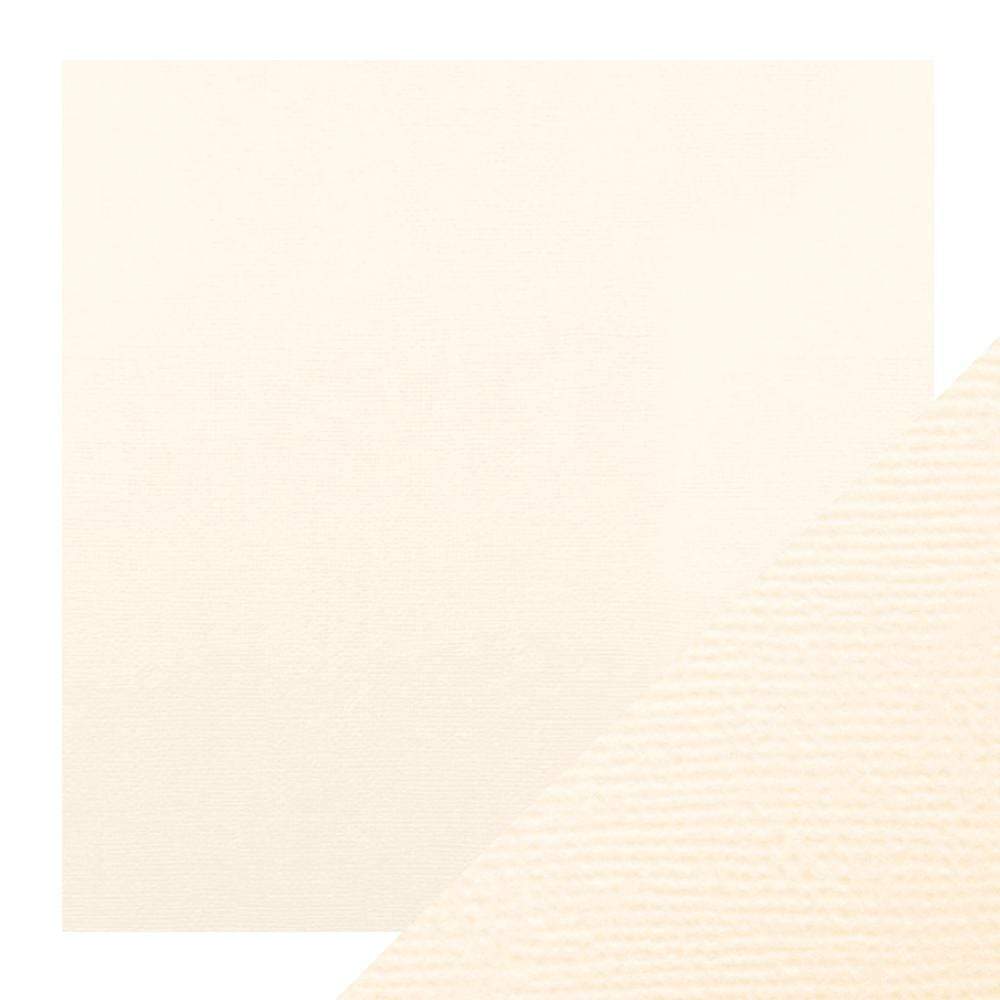 Craft Perfect Classic Card Craft Perfect - Classic Card - Ivory White - Weave Textured - 12" x 12" (5/PK) - 9136E