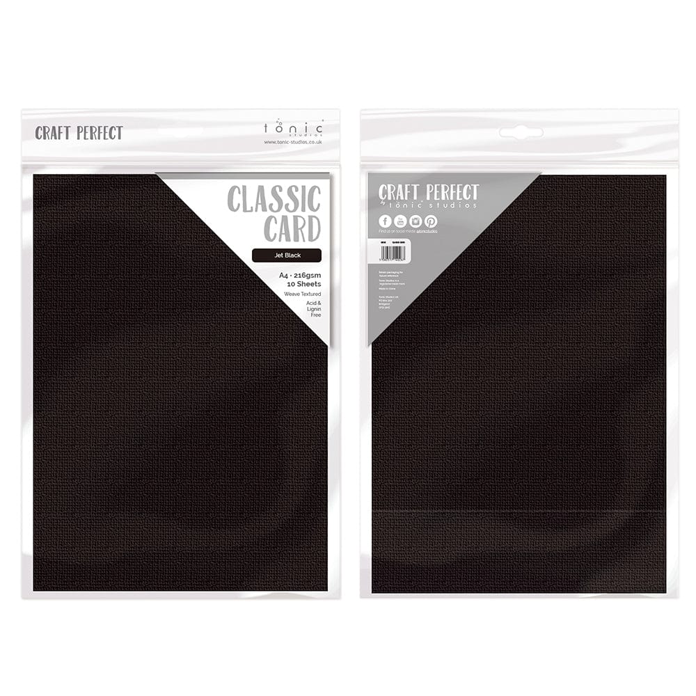 Craft Perfect Classic Card Craft Perfect - Classic Card  - Jet Black - Weave Textured - A4(10/PK) - 9011e
