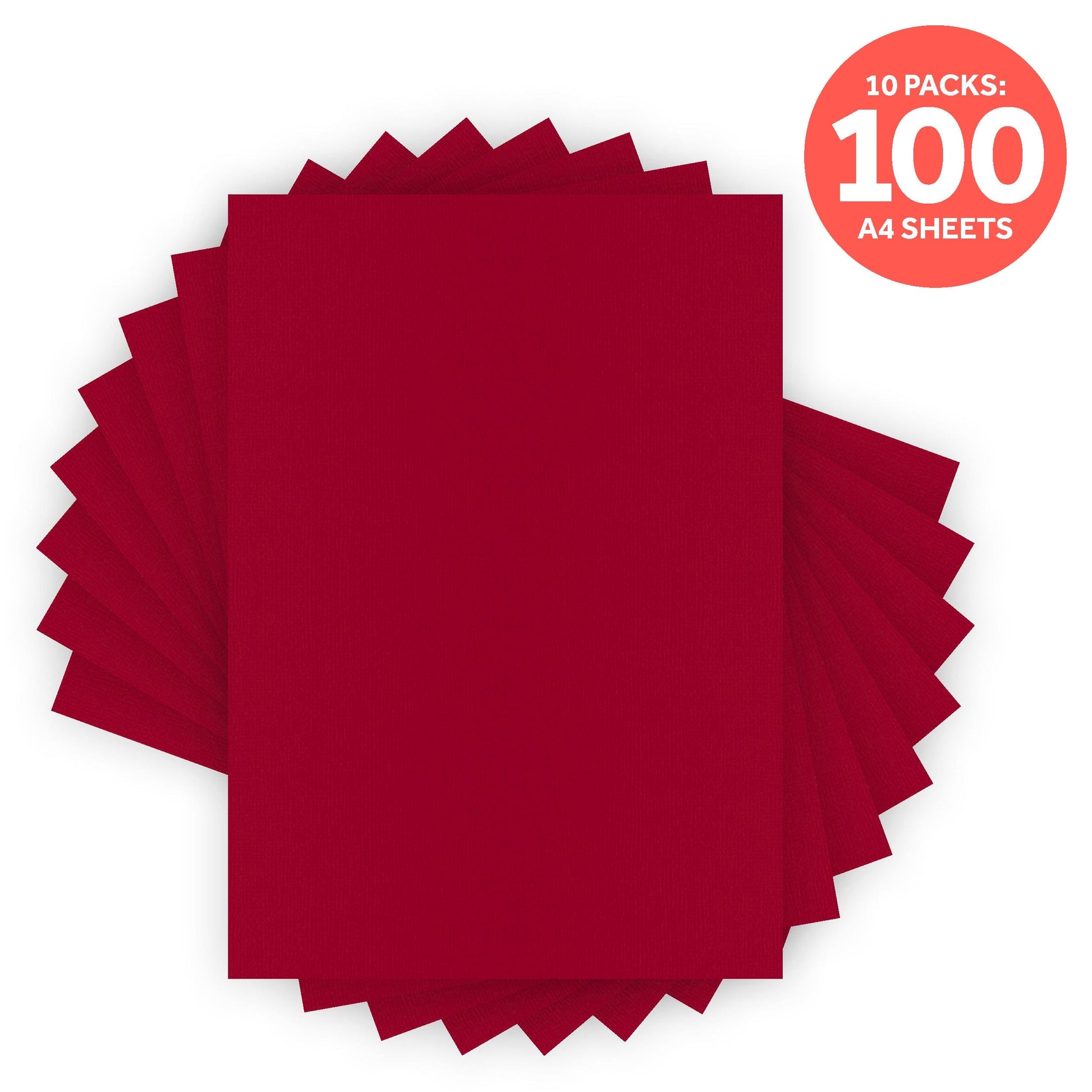 Craft Perfect Classic Card Multipack of 10 Classic Card - Cherry Red - A4 - 9076E10