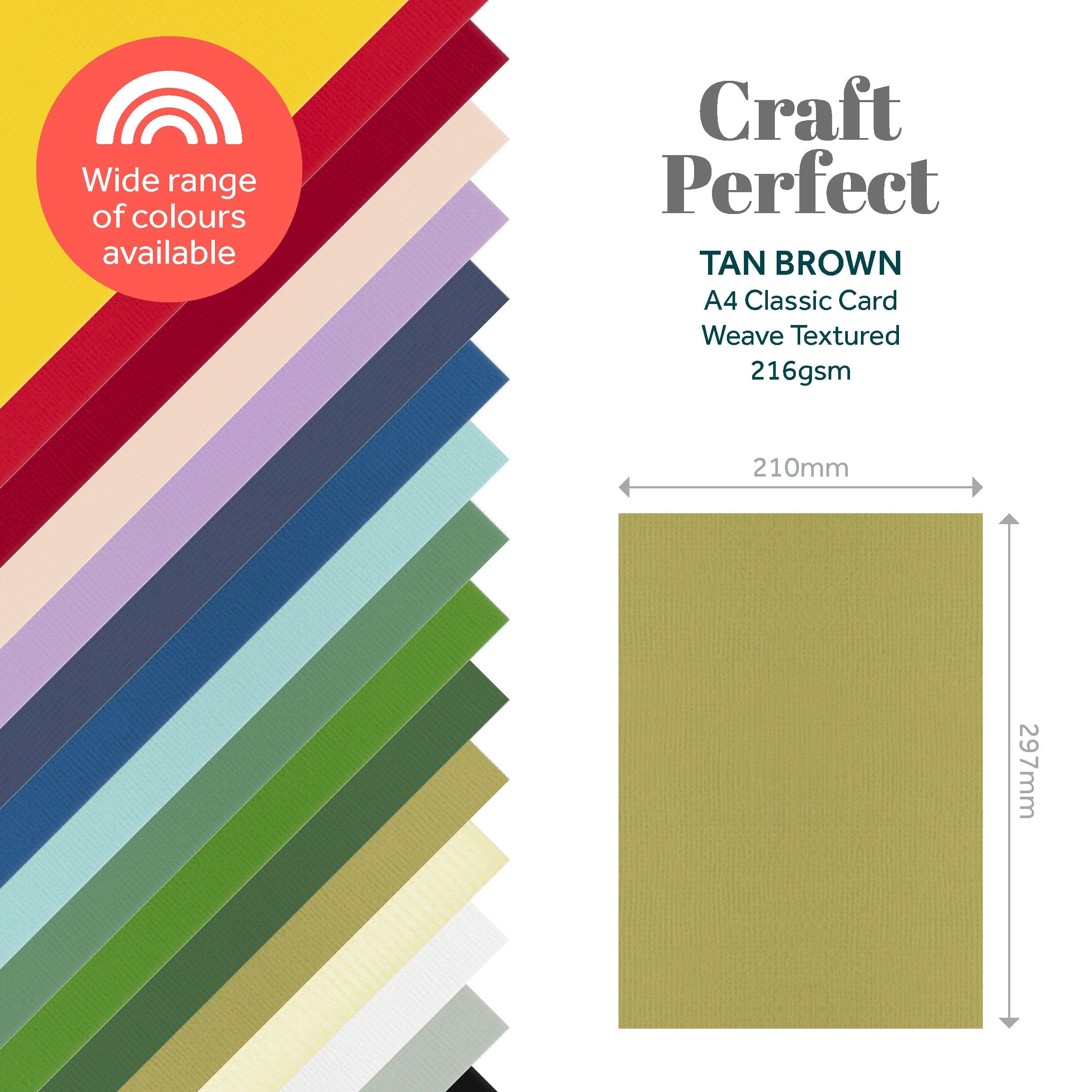 Craft Perfect Classic Card Multipack of 10 Classic Card - Tan Brown - A4 - 9119E10