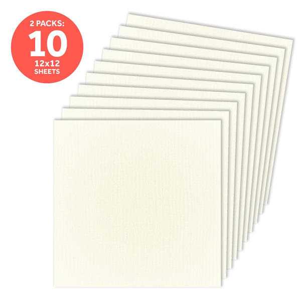 Craft Perfect Classic Card Multipack of 2 - Classic Card - Ivory White - 12" x 12" - 9136E2