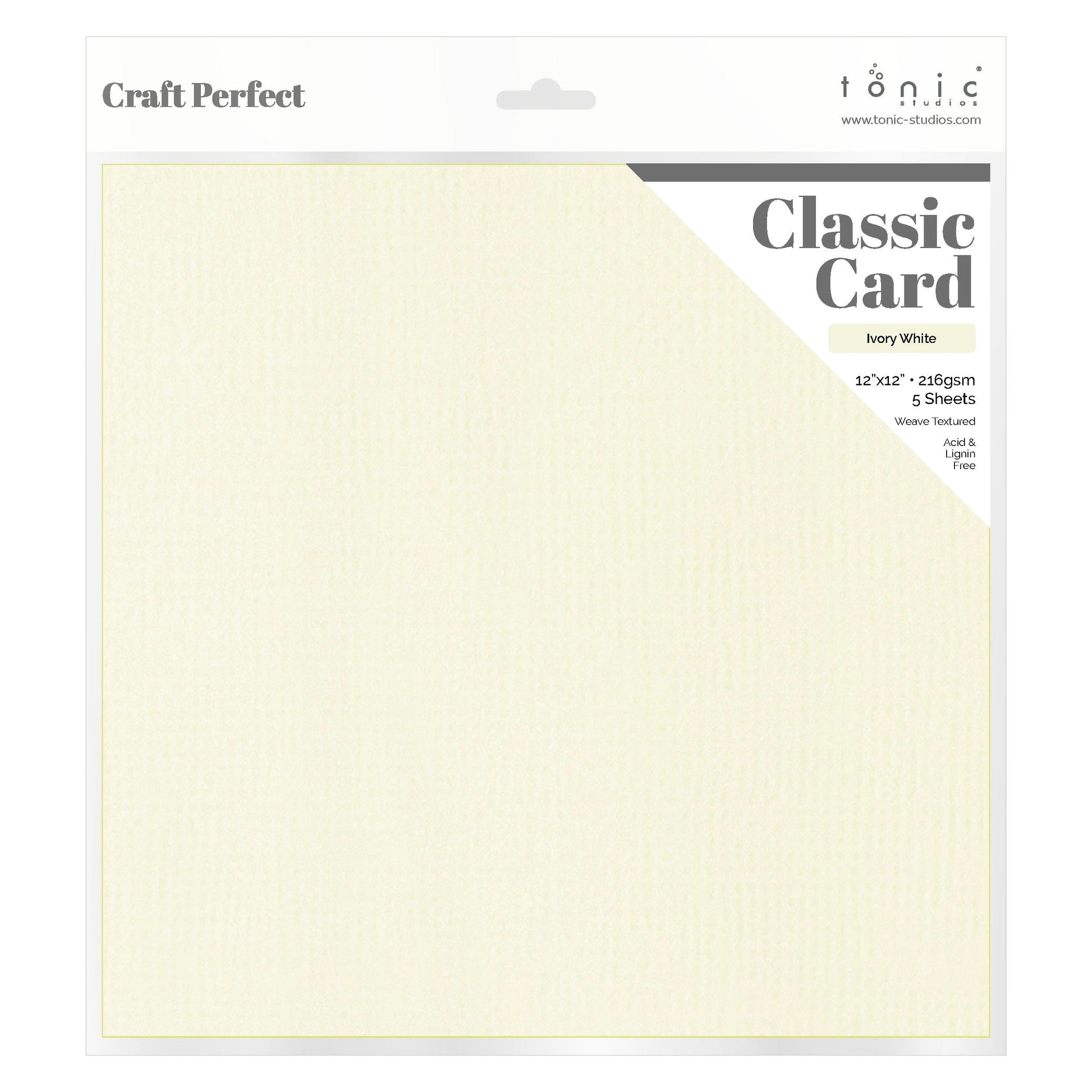 Craft Perfect Classic Card Multipack of 2 - Classic Card - Ivory White - 12" x 12" - 9136E2