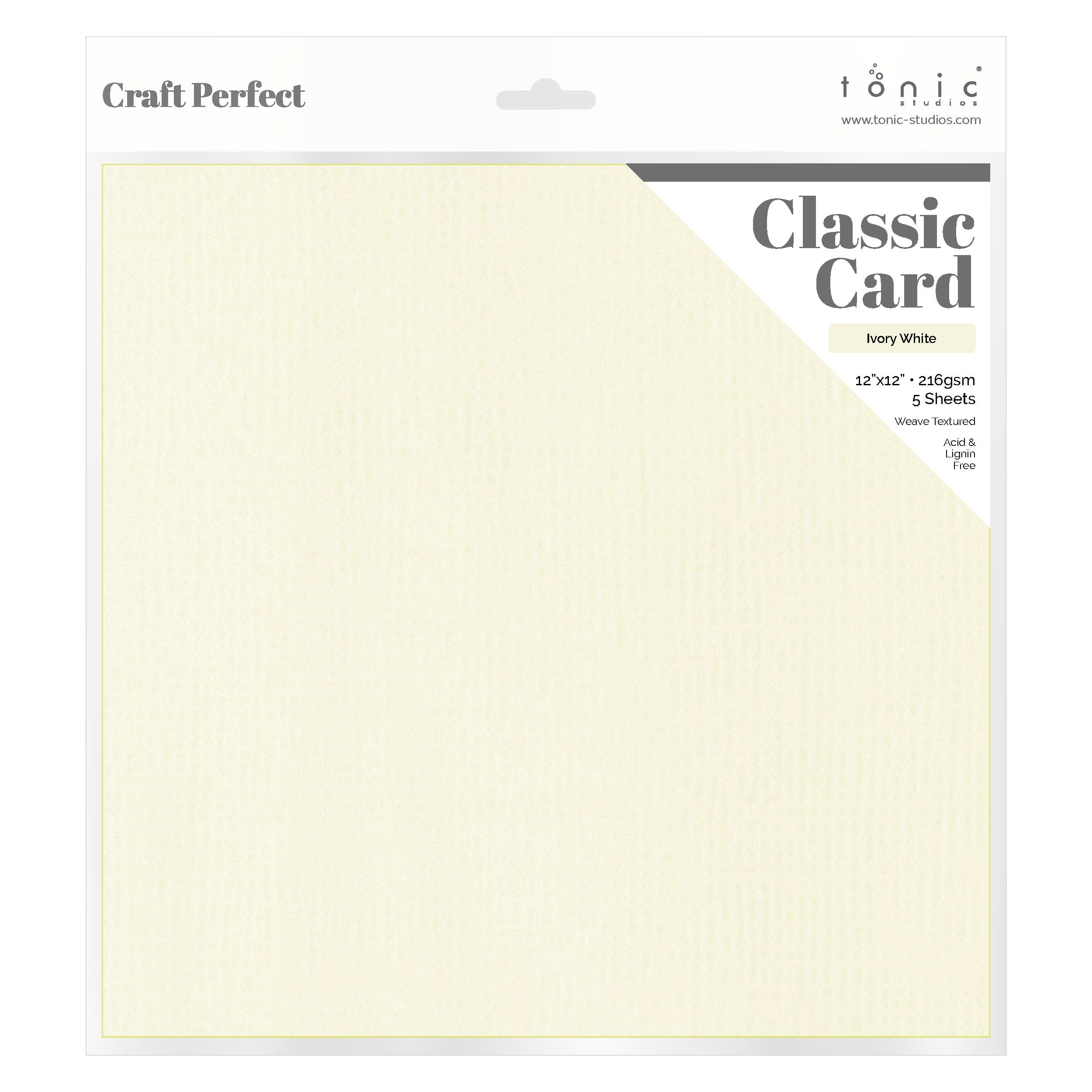 Craft Perfect Classic Card Multipack of 2 - Classic Card - Ivory White - 12" x 12" - 9136E2