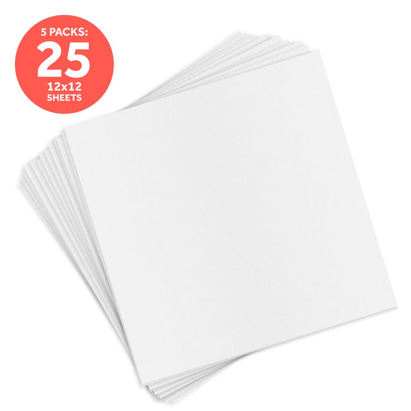 Craft Perfect Classic Card Multipack of 5 - Classic Card - Bright White - 12" x 12" - 9137E5