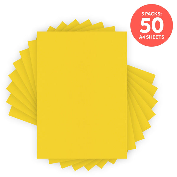 Craft Perfect Classic Card Multipack of 5 - Classic Card  - Marigold Yellow - A4 - 9028e5