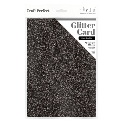 Craft Perfect Glitter Card Craft Perfect - Glitter Card - Black Sapphire	A4 - 250gsm - 5 Sheets - 9943E