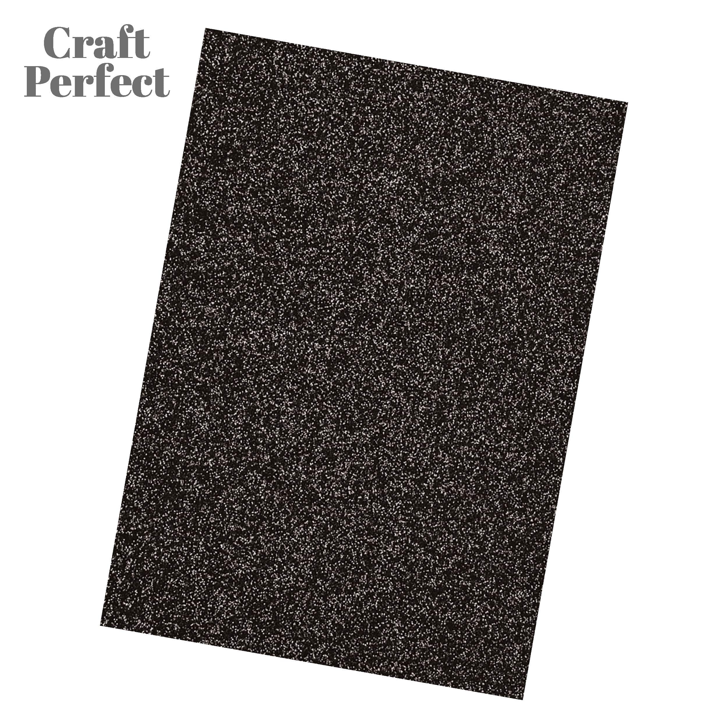 Craft Perfect Glitter Card Craft Perfect - Glitter Card - Black Sapphire	A4 - 250gsm - 5 Sheets - 9943E