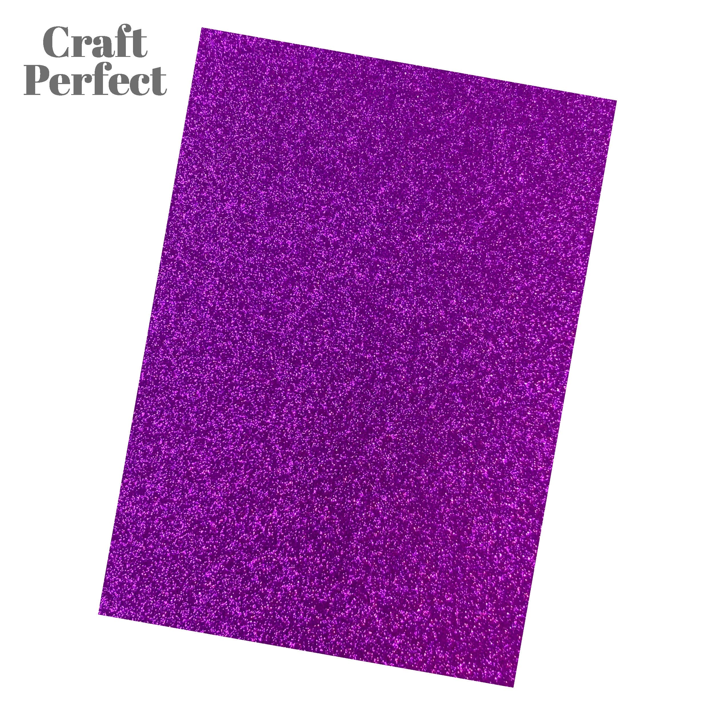 Craft Perfect Glitter Card Craft Perfect - Glitter Card - Nebula Purple - A4 (5/PK) - 9946e