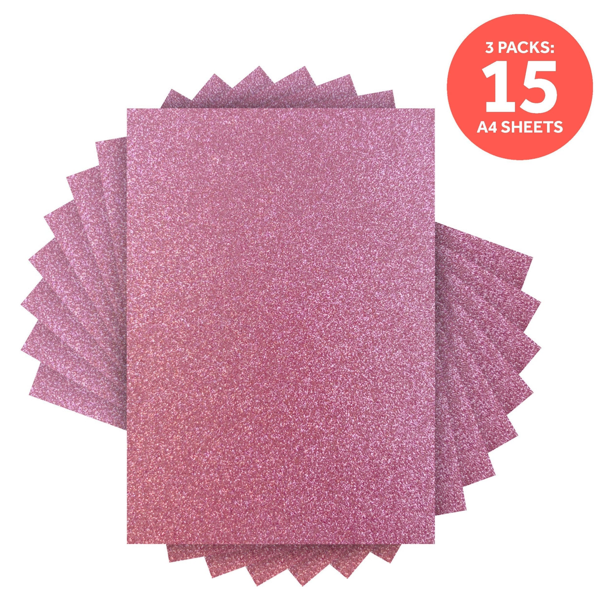 Craft Perfect Glitter Card Multipack of 3 Glitter Card - Berry Fizz - A4 - 9952E3