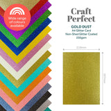 Load image into Gallery viewer, Craft Perfect Glitter Card Multipack of 3 Glitter Card - Gold Dust - A4- 9940E3