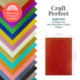 Load image into Gallery viewer, Craft Perfect Glitter Card Multipack of 3 Glitter Card - Ruby Ritz A4 - 9944E3