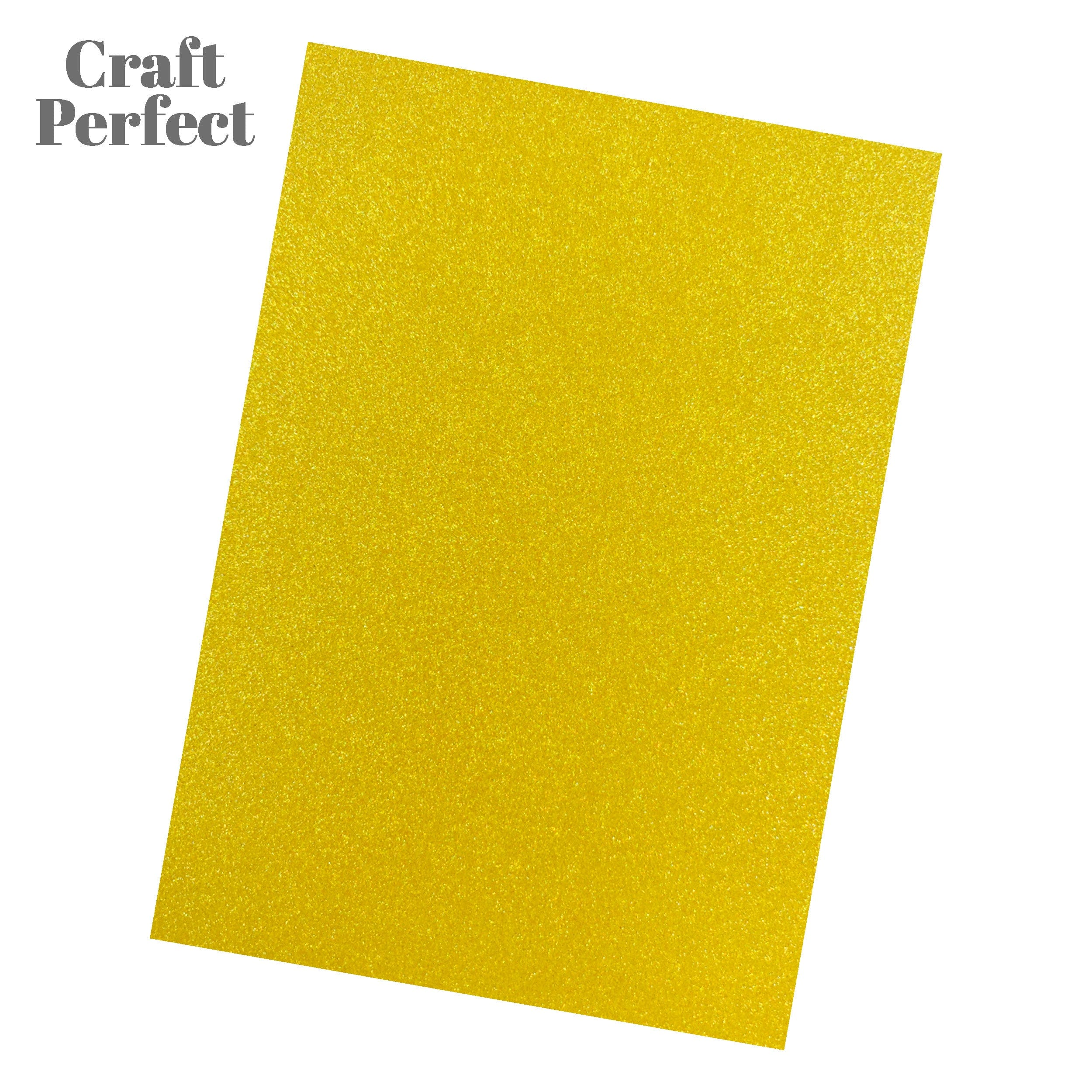 Craft Perfect Glitter Card Multipack of 3 Glitter Card - Sherbet Lemon- A4 - 9956E3