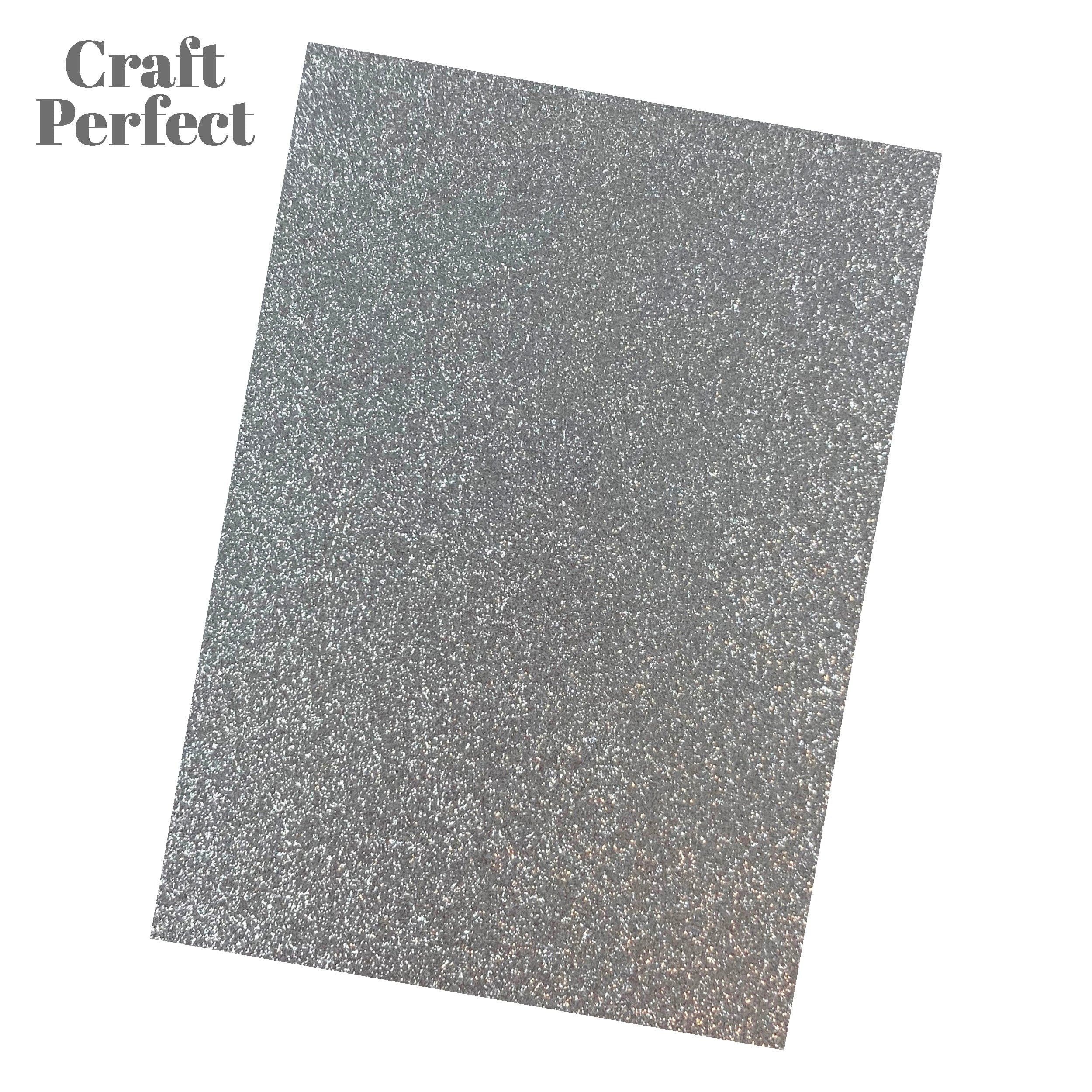 Craft Perfect Glitter Card Multipack of 3 Glitter Card - Silver Screen - A4 - 9941E3