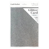 Load image into Gallery viewer, Craft Perfect Glitter Card Multipack of 3 Glitter Card - Silver Screen - A4 - 9941E3