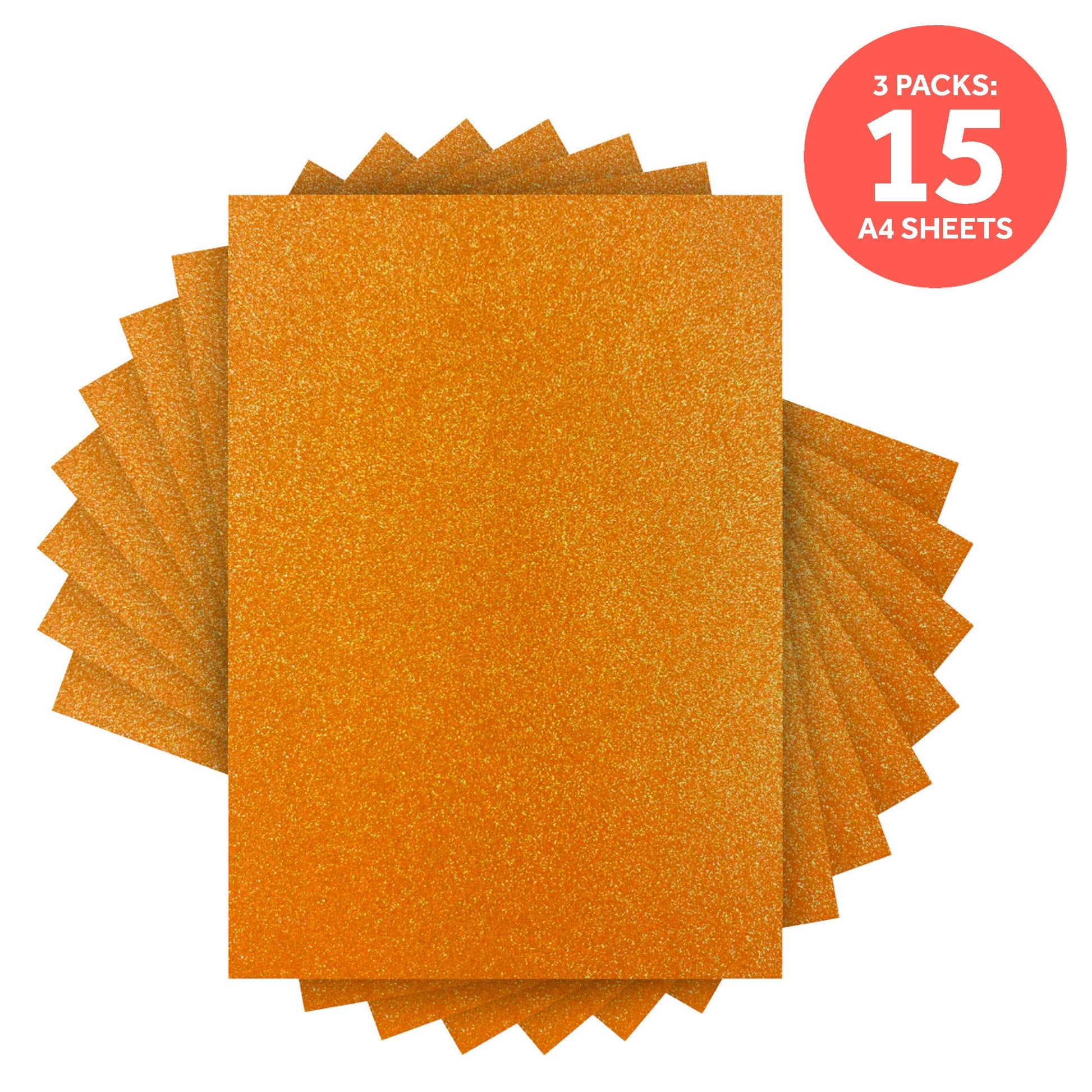 Craft Perfect Glitter Card Multipack of 3 Glitter Card - Sugared Coral - A4 - 9957E3