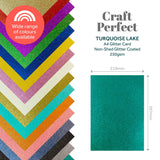 Load image into Gallery viewer, Craft Perfect Glitter Card Multipack of 3 Glitter Card -Turquoise Lake - A4 - 9954E3