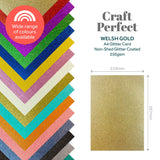Load image into Gallery viewer, Craft Perfect Glitter Card Multipack of 3 Glitter Card - Welsh Gold - A4 - 9942E3