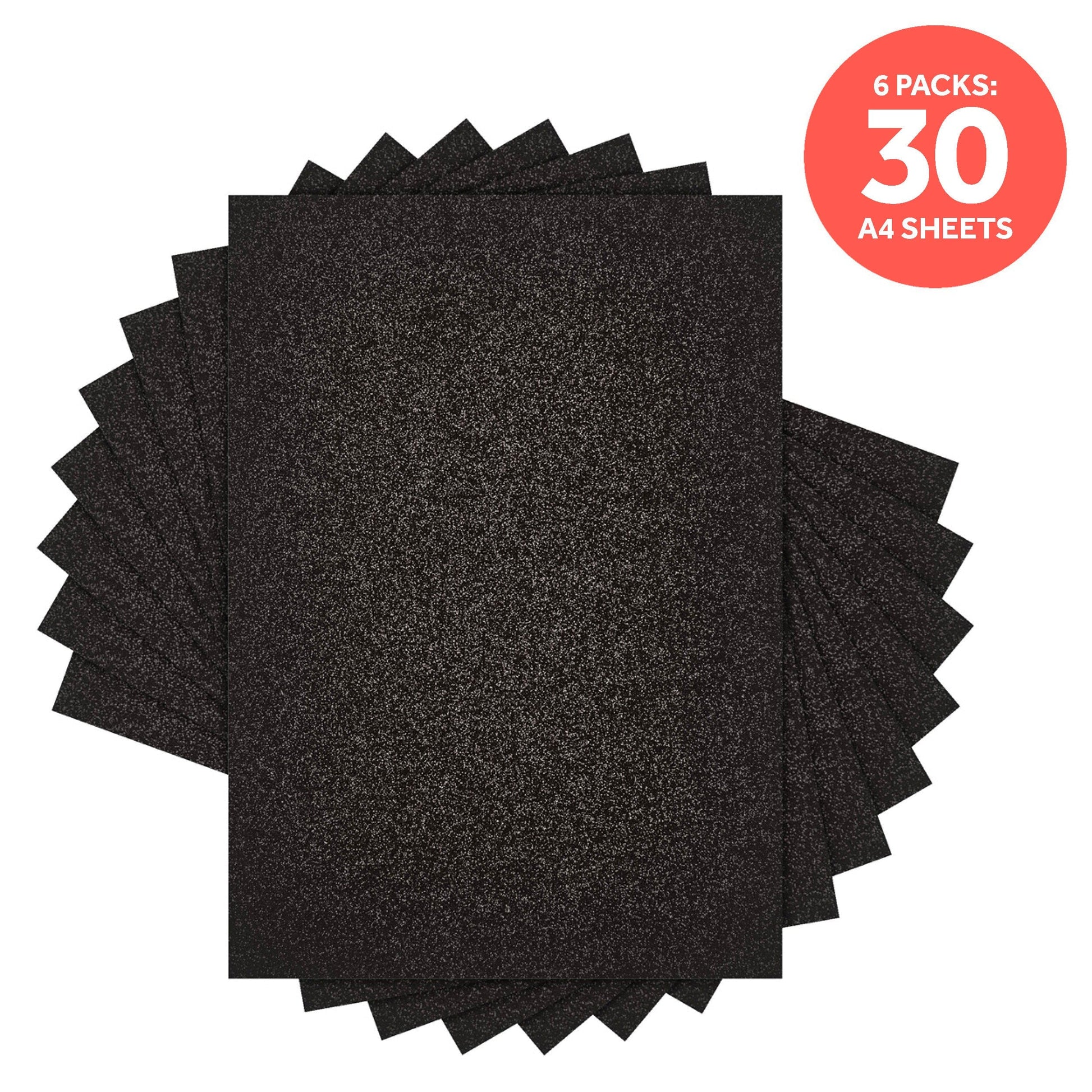Craft Perfect Glitter Card Multipack of 6 Glitter Card - Black Sapphire A4 -9943E6