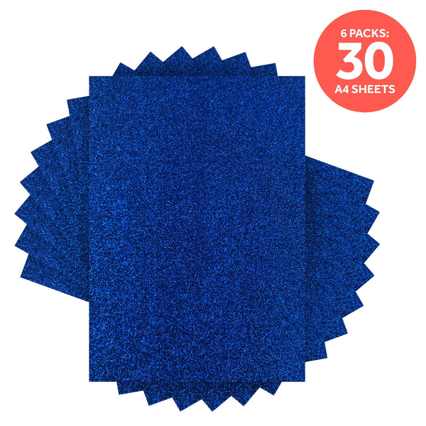 Craft Perfect Glitter Card Multipack of 6 Glitter Card - Midnight Topaz - A4 - 9947E6