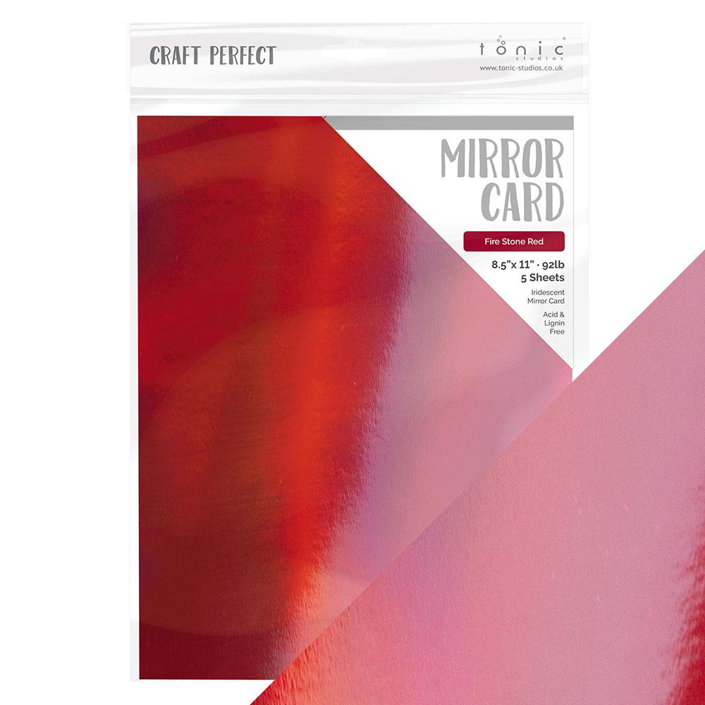 Craft Perfect Iridescent Mirror Card 8.5x11 Fire Stone Red Mirror Card Iridescent Cardstock (5 pack) - 9785e