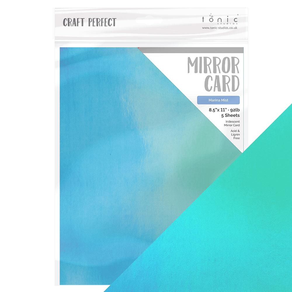 Craft Perfect Iridescent Mirror Card 8.5x11 Marina Mist Mirror Card Iridescent Cardstock (5 pack) - 9783e
