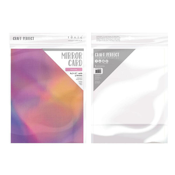 Craft Perfect Iridescent Mirror Card 8.5x11 Petal Pink Mirror Card Iridescent Cardstock (5 pack) - 9790e