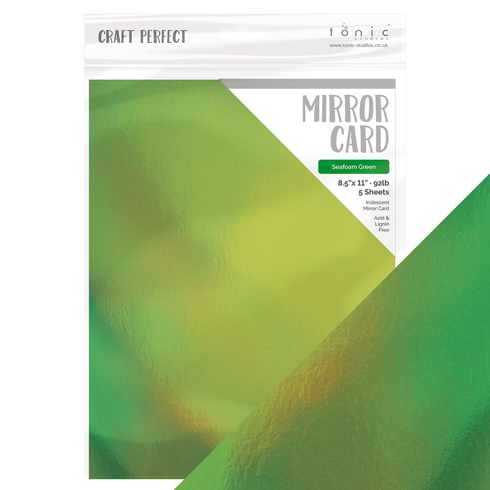 Craft Perfect Iridescent Mirror Card 8.5x11 Seafoam Green Mirror Card Iridescent Cardstock (5 pack) - 9789e