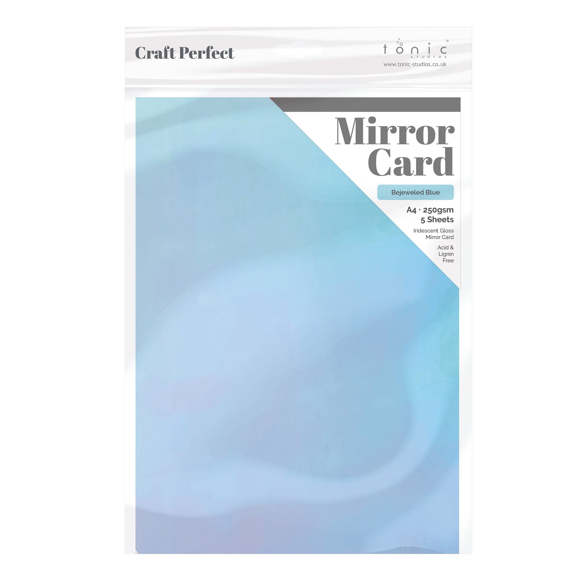 Craft Perfect Iridescent Mirror Card Craft Perfect - High Gloss Iridescent Mirror Card - Bejeweled Blue - A4 (5/PK) - 8720E