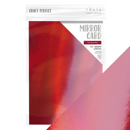 Craft Perfect Iridescent Mirror Card Craft Perfect - Iridescent Mirror Card - Fire Stone Red - A4 (5/PK) - 9770E