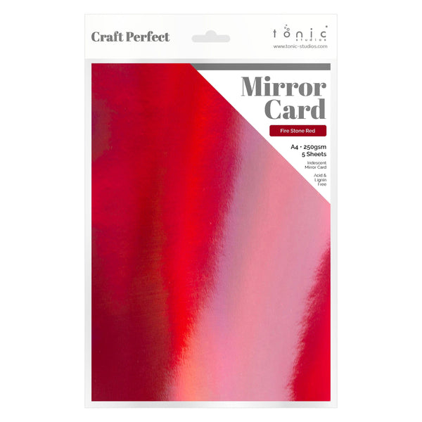 Craft Perfect Iridescent Mirror Card Craft Perfect - Iridescent Mirror Card - Fire Stone Red - A4 (5/PK) - 9770E