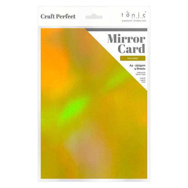 Craft Perfect Iridescent Mirror Card Craft Perfect - Iridescent Mirror Card - Inca Gold - A4 (5/PK) - 9777e