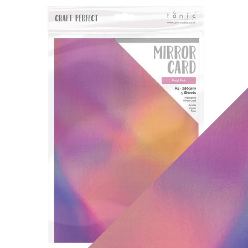 Craft Perfect Iridescent Mirror Card Craft Perfect - Iridescent Mirror Card - Petal Pink - A4 (5/PK) - 9775E