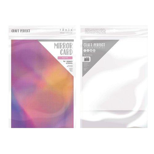 Craft Perfect Iridescent Mirror Card Craft Perfect - Iridescent Mirror Card - Petal Pink - A4 (5/PK) - 9775E