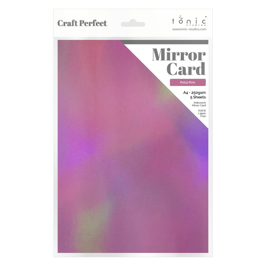 Craft Perfect Iridescent Mirror Card Craft Perfect - Iridescent Mirror Card - Petal Pink - A4 (5/PK) - 9775E