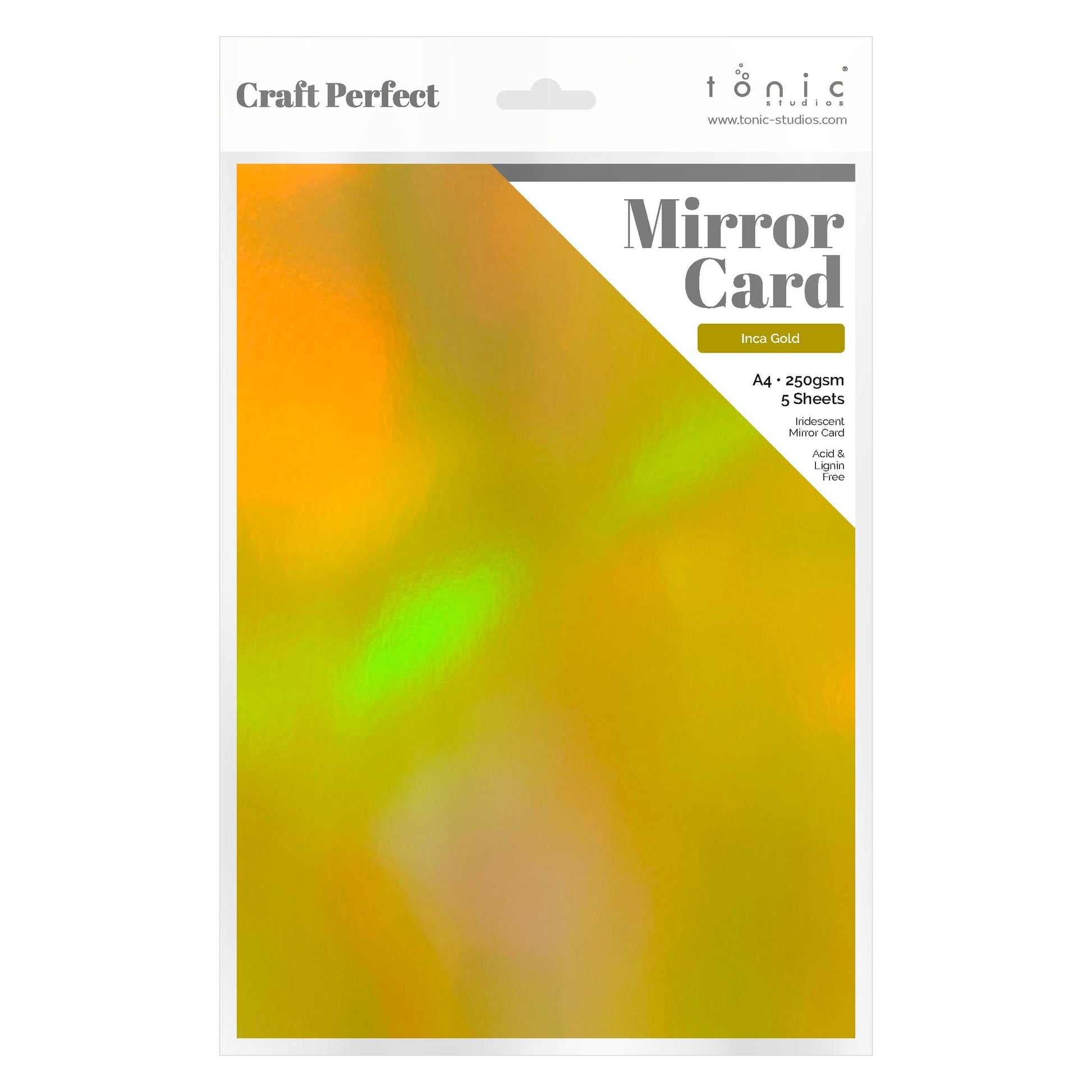 Craft Perfect Iridescent Mirror Card Inca Gold Craft Perfect - A4 Iridescent Mirror Cardstock - 5 Pack