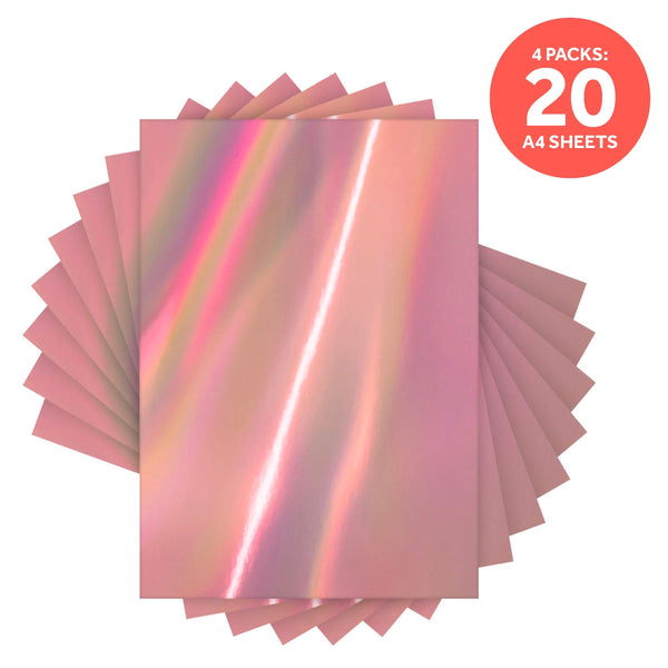 Craft Perfect Iridescent Mirror Card Multipack of 4 Iridescent Mirror Card -Angel Fire - A4 - 9780E4
