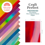 Load image into Gallery viewer, Craft Perfect Iridescent Mirror Card Multipack of 4 Iridescent Mirror Card - Fire Stone Red - A4 - 9770E4