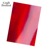 Load image into Gallery viewer, Craft Perfect Iridescent Mirror Card Multipack of 4 Iridescent Mirror Card - Fire Stone Red - A4 - 9770E4