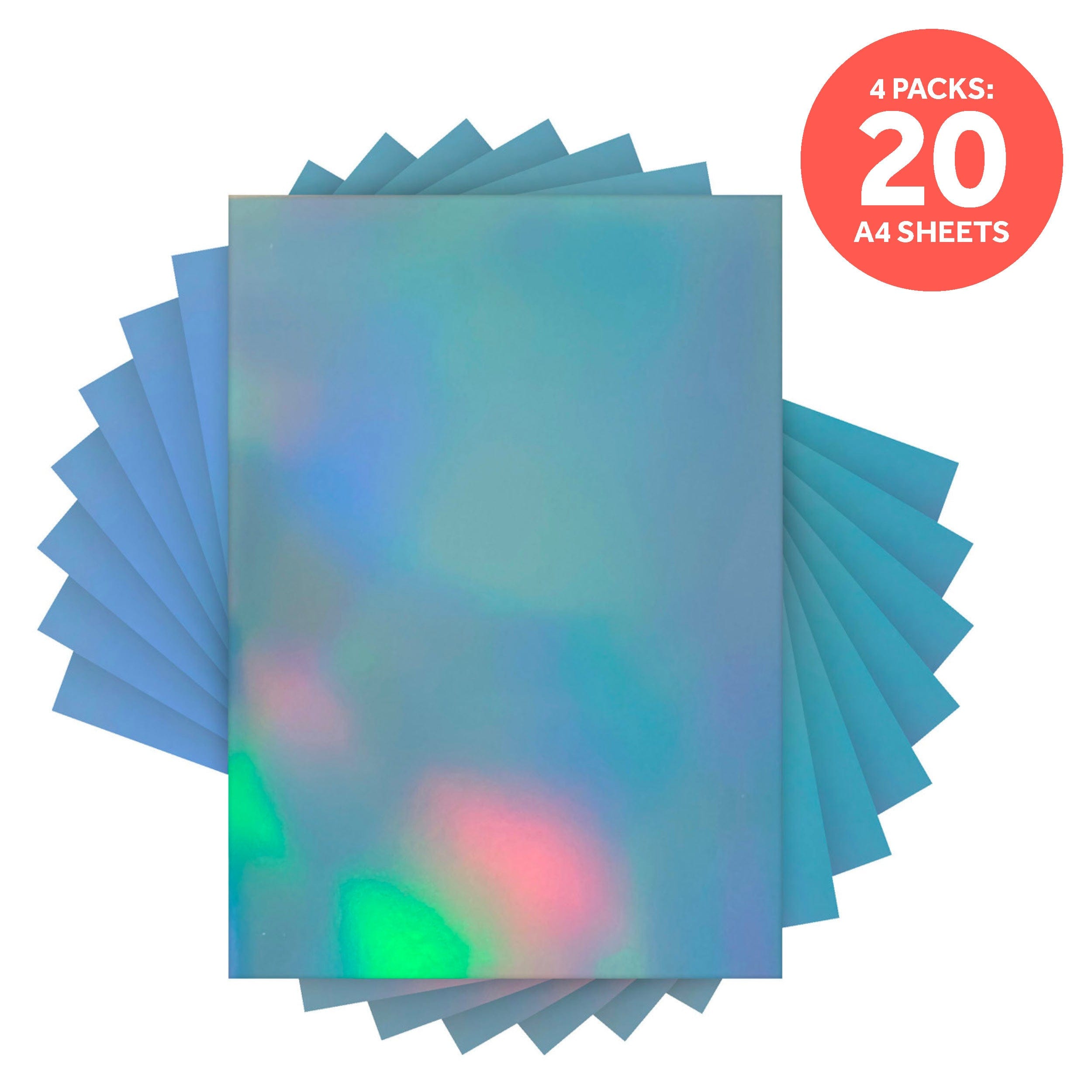 Craft Perfect Iridescent Mirror Card Multipack of 4 Iridescent Mirror Card -Marina Mist - A4 - 9778E4