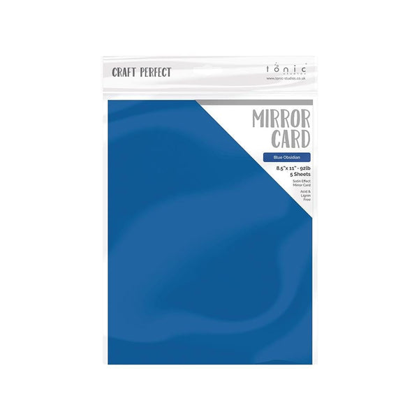 Craft Perfect Mirror Card 8.5x11 Blue Obsidian Mirror Card Satin Effect Cardstock (5 pack) - 9494e