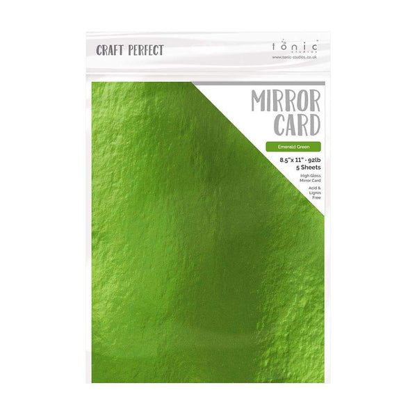 Craft Perfect Mirror Card 8.5x11 Emerald Green Mirror Card High Gloss Cardstock (5 pack) - 9454e