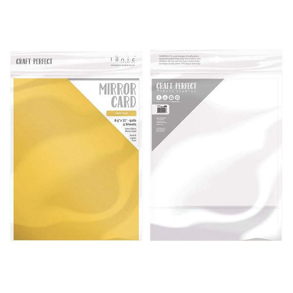 Craft Perfect Mirror Card 8.5x11 Gold Pearl Mirror Card Satin Effect Cardstock (5 pack) - 9481e