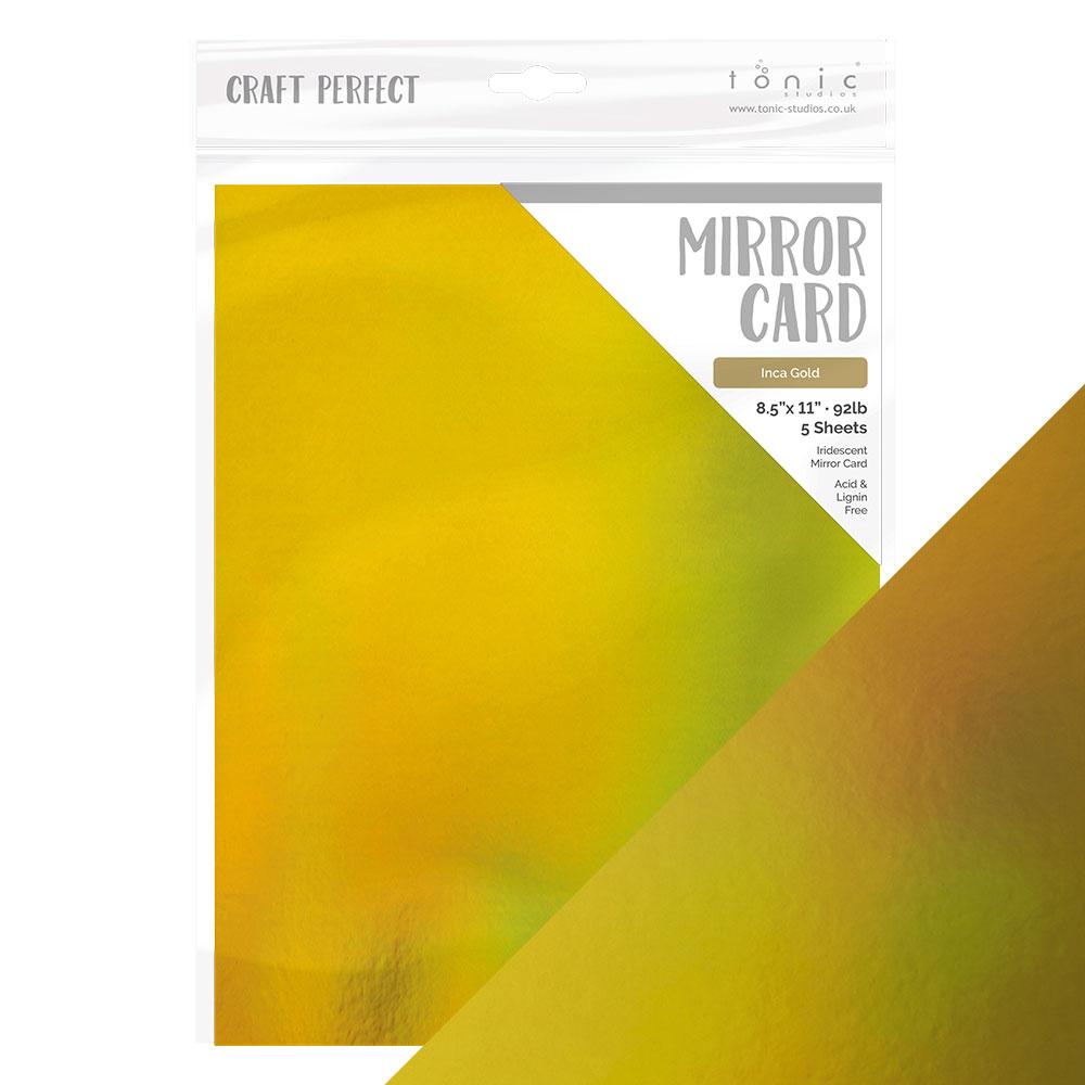 Craft Perfect Mirror Card 8.5x11 Inca Gold Mirror Card Iridescent Cardstock (5 pack) - 9784e