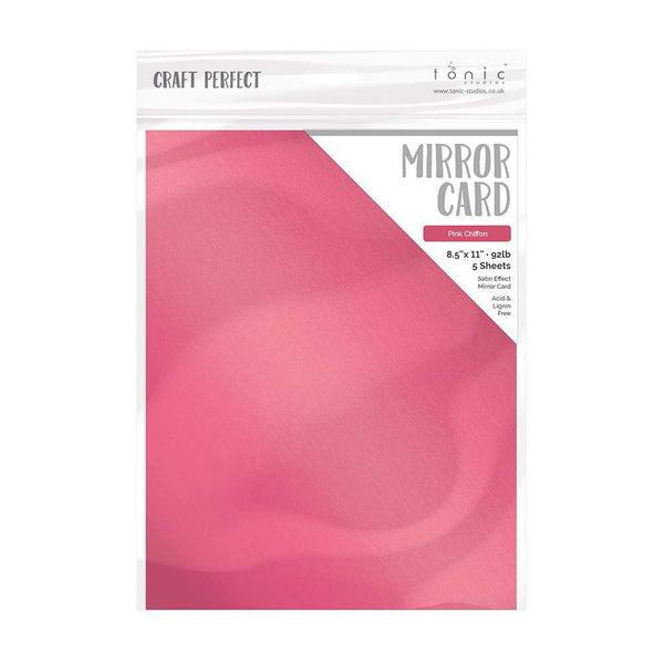 Craft Perfect Mirror Card 8.5x11 Pink Chiffon Mirror Card Satin Effect Cardstock (5 pack) - 9483e