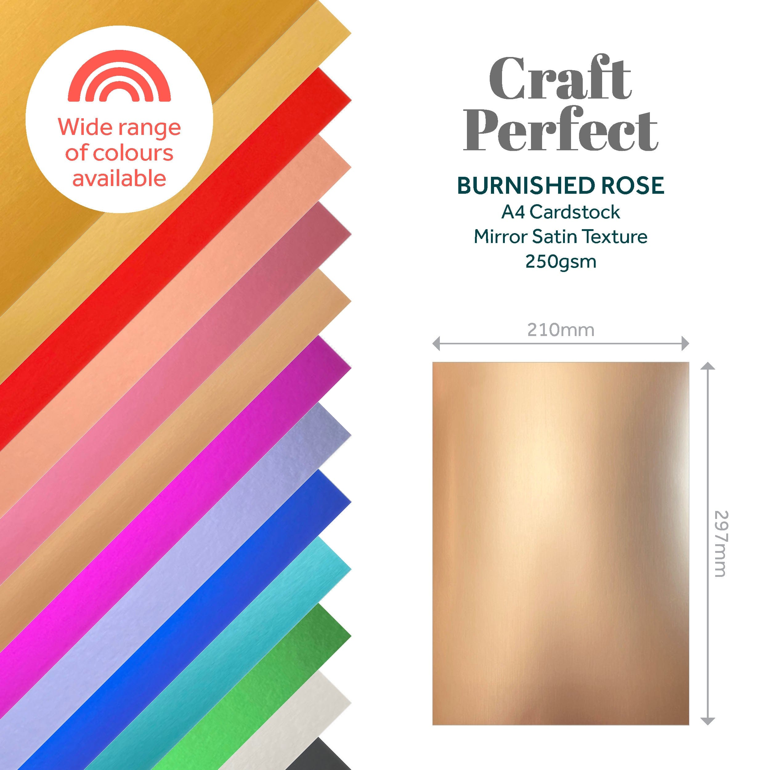 Craft Perfect Mirror Card Craft Perfect - Burnished Rose Mirror Card Craft Perfect - Satin Mirror Card - Burnished Rose A4 - 9473E
