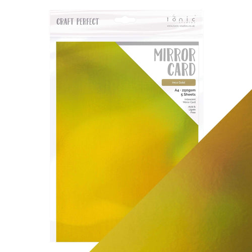 Craft Perfect Mirror Card Craft Perfect - Iridescent Mirror Card - Inca Gold - A4 (5/PK) - 9777e