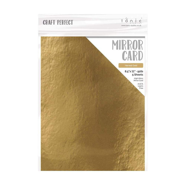 Craft Perfect Mirror Card Craft Perfect - Mirror Card 8.5"x11" High Gloss - Harvest Gold (5/PK) - 9457e