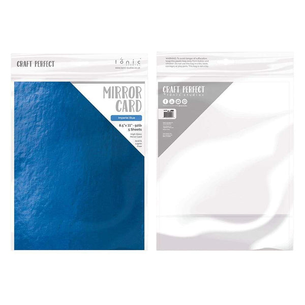 Craft Perfect Mirror Card Craft Perfect - Mirror Card 8.5"x11" High Gloss - Imperial Blue (5/PK) - 9458e