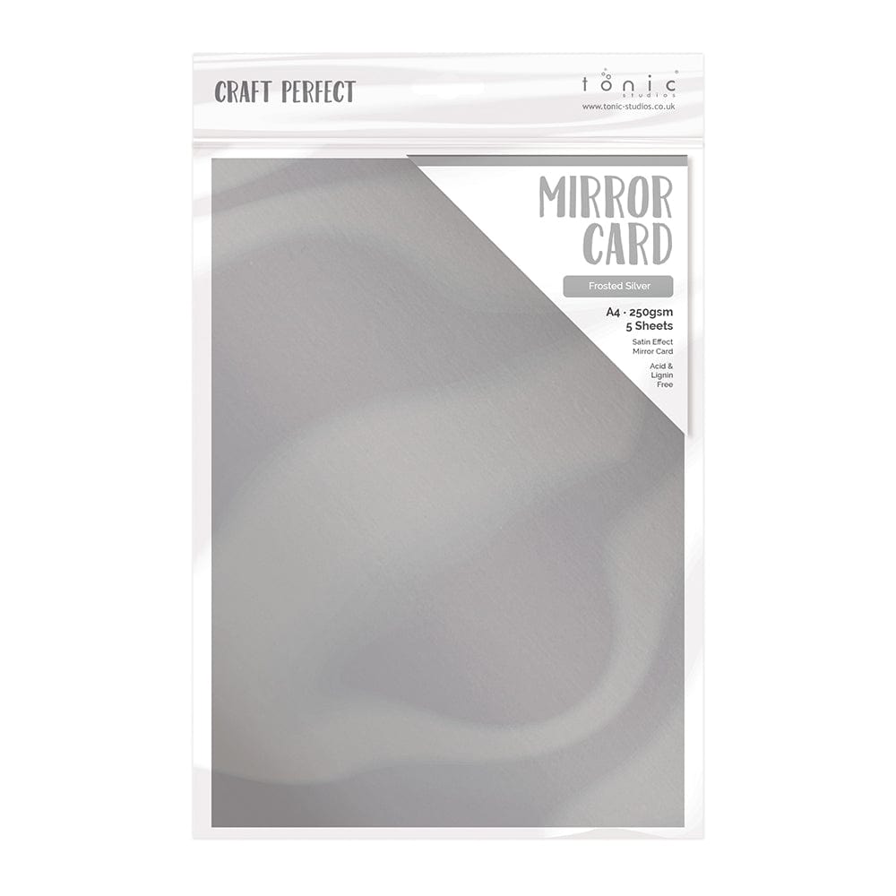 Craft Perfect Mirror Card Craft Perfect â€“ Mirror Card - Satin Effect - Frosted Silver - A4 - 250gsm - 5 Sheet - 9467E