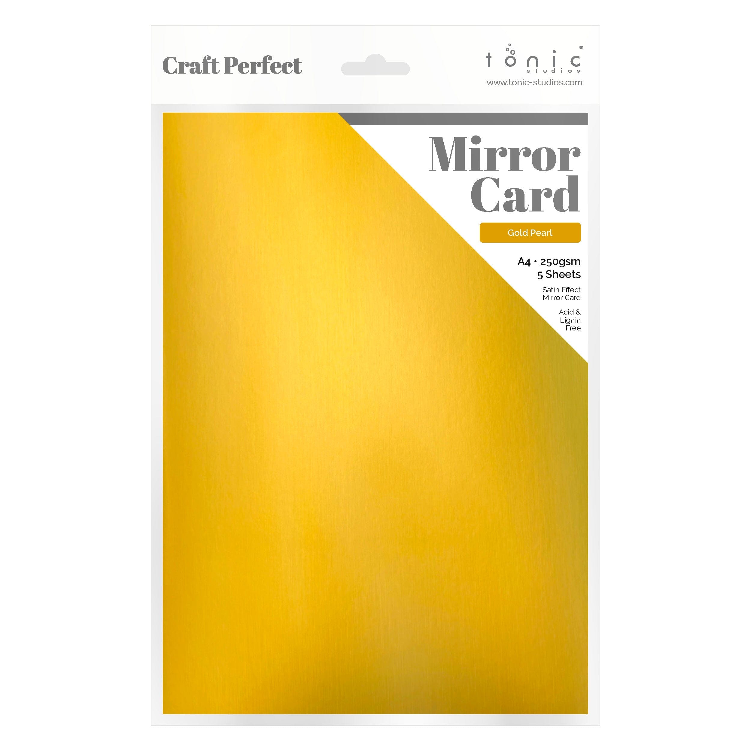 Craft Perfect Mirror Card Craft Perfect - Mirror Card - Satin Effect - Gold Pearl - A4 - 250gsm - 5 Sheets - 9466E